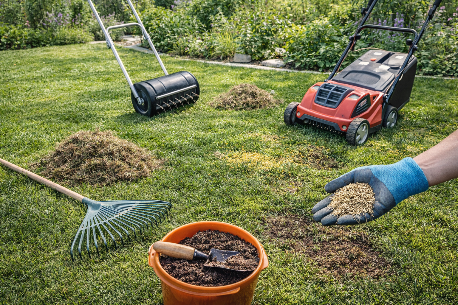 Naturalna pielęgnacja trawnika: regeneracja po zimie, dosiew, wertykulacja i nawożenie